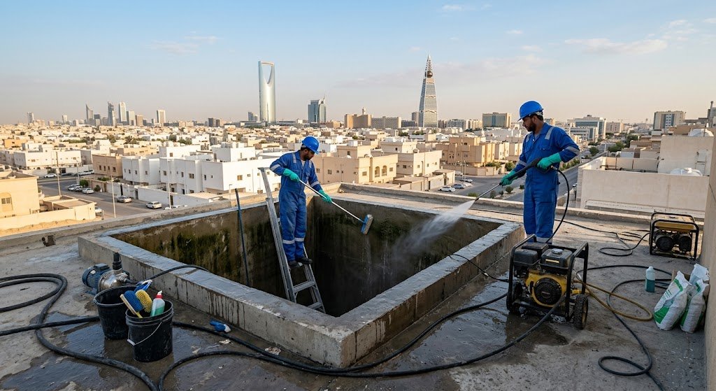 شركة تنظيف وتعقيم خزانات الرياض باستخدام أحدث معدات الغسيل والتعقيم الشامل